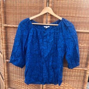 Old Navy Royal Blue Floral Blouse